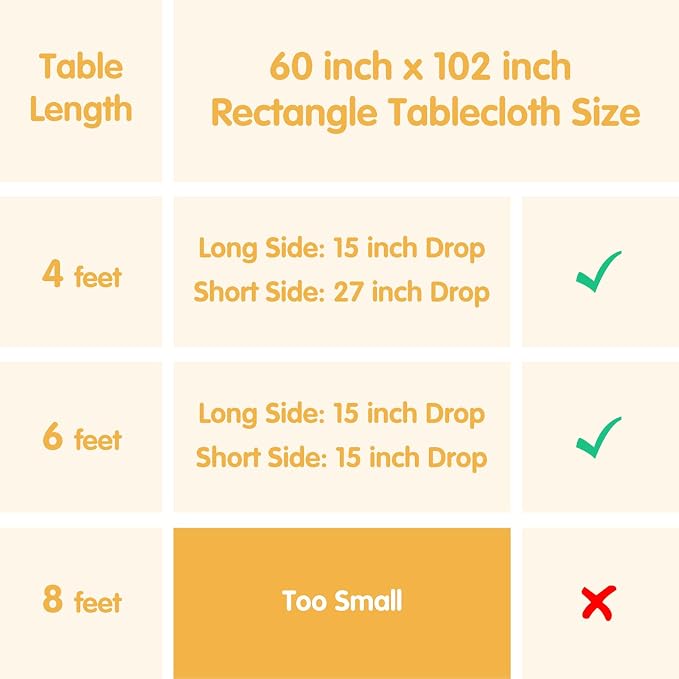 BRILLMAX 10 Pack Ivory Tablecloths 60x102 Inch for 6ft Rectangle Tables | 150 GSM Polyester Fabric, 15" Standard Drop, Water, Stain & Wrinkle Resistant Cloth Cover for Wedding Reception Banquet Party - Image 6