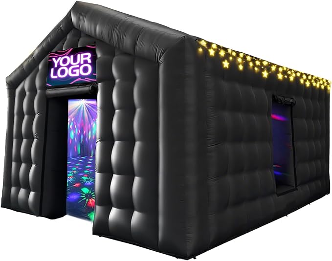 AKSPORT Inflatable Nightclub - Inflatable Party Tent for Adults with 2 Side Doors– Ideal for Music Festivals, Weddings, Raves, Corporate Events (Includes Blower & Repair Kit)