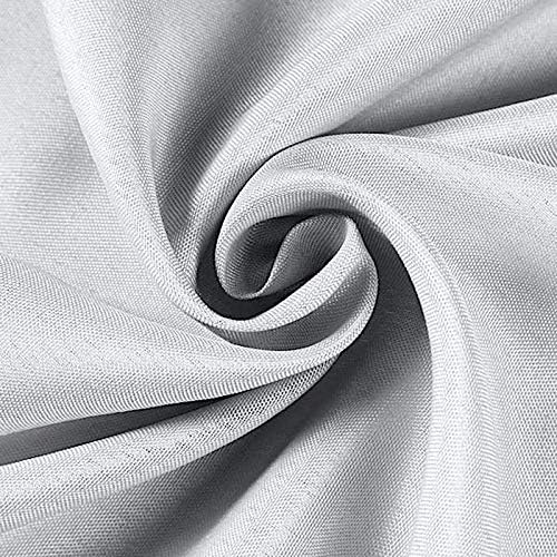6 pcs 132 inch Silver Round Polyester Tablecloths Fabric Table Cover Linens | 132" Washable Fabric Table Cloth Covers for Party Wedding Reception Buffet Events Catering Dining Kitchen Dining - Image 6