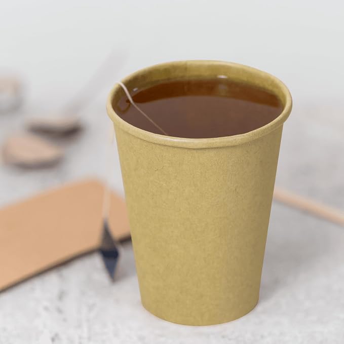 Karat 8 oz Coffee Cups, Kraft Disposable Paper Hot Cups, 80mm, 1000ct | C-K508K, Double Poly Lined, Leak-Resistant Design, Restaurants and Cafes, Tea Service, Hot/Cold Beverages - Image 5