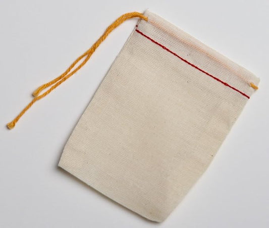 Celestial Gifts Small Cotton Muslin Drawstring Bags, 25 Pcs, 2.75x3.75 | Reusable Tea, Jewelry, Gift, Spice & Sachet Bags, 100% Cotton, Made in USA, With Red Hem & Orange Drawstring For Herbs by CelestialGifts