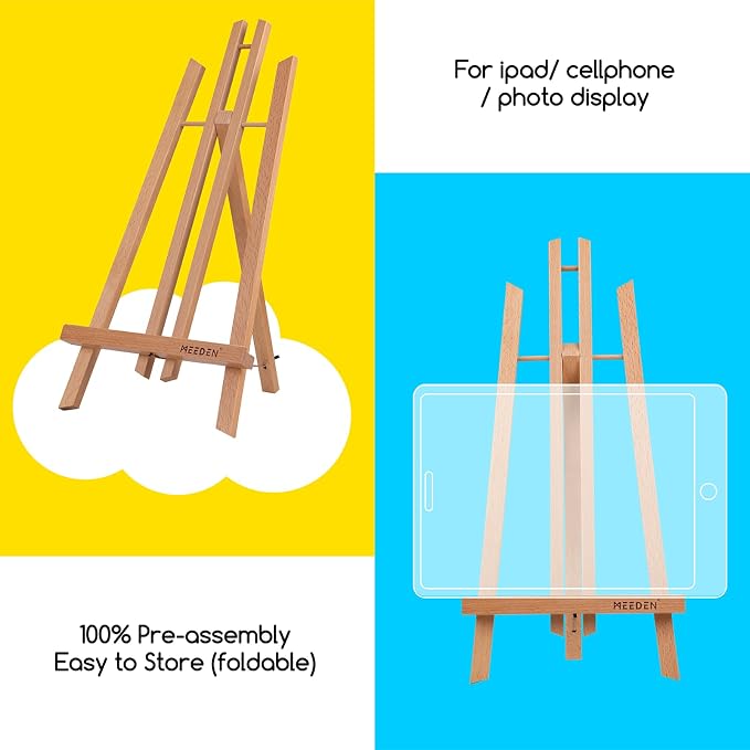 MEEDEN 20 Inch Tabletop Easel: 12 Pack Beech Wood Easel for Painting | Display Table Top Easel Canvas Stand for Painting Sign - Image 4