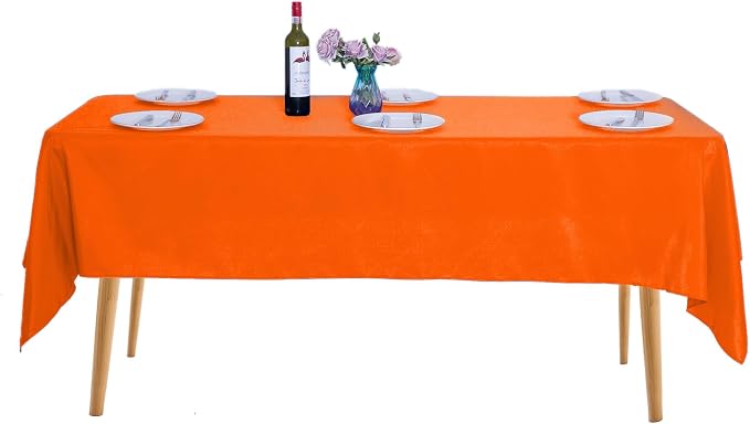 Ascoza 2pack 60x102 Inch Orange Rectangular Tablecloth 6 Feet Table Cloth in Polyester Fabric for Wedding/Banquet/Restaurant/Parties by Ascoza