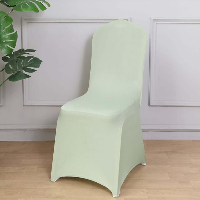 Efavormart 1 Set Sage Green Stretchy Spandex Fitted Banquet Chair Covers for Party Dining Chairs Wedding Banquet Outdoor Event Catering Slip Covers by efavormart