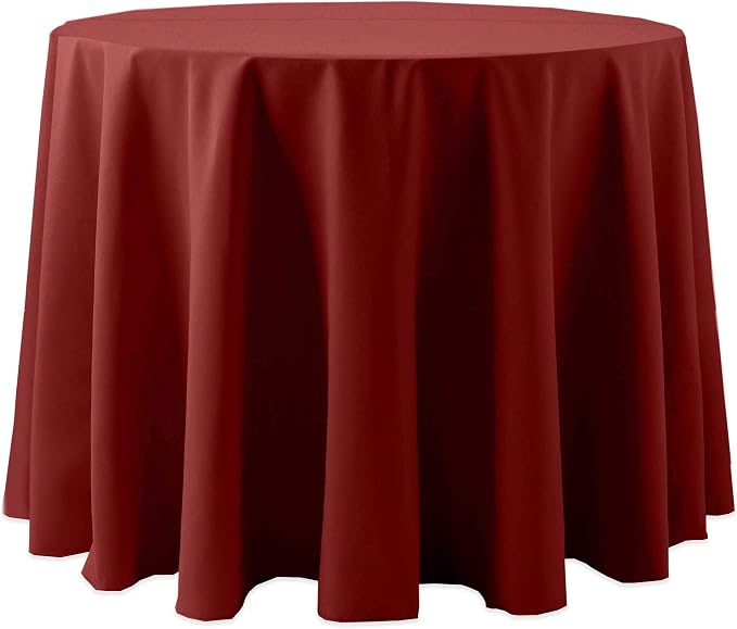 Ultimate Textile 90-Inch Round Cotton-Feel Tablecloth, Brick | Rust, Red, 100% Spun Polyester Fabric, MJS-Spun Construction, Cotton-Like Hand, Machine Washable, Wrinkle-Resistant, Seamless by UltimateTextile