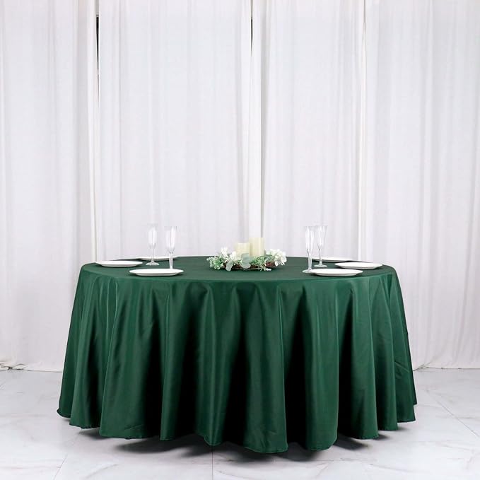 Balsa Circle 6 pcs 120 inch Hunter Green Round Tablecloths Polyester Fabric Table Cover Linens for Wedding Party Reception Banquet Events Kitchen Dining - Image 3