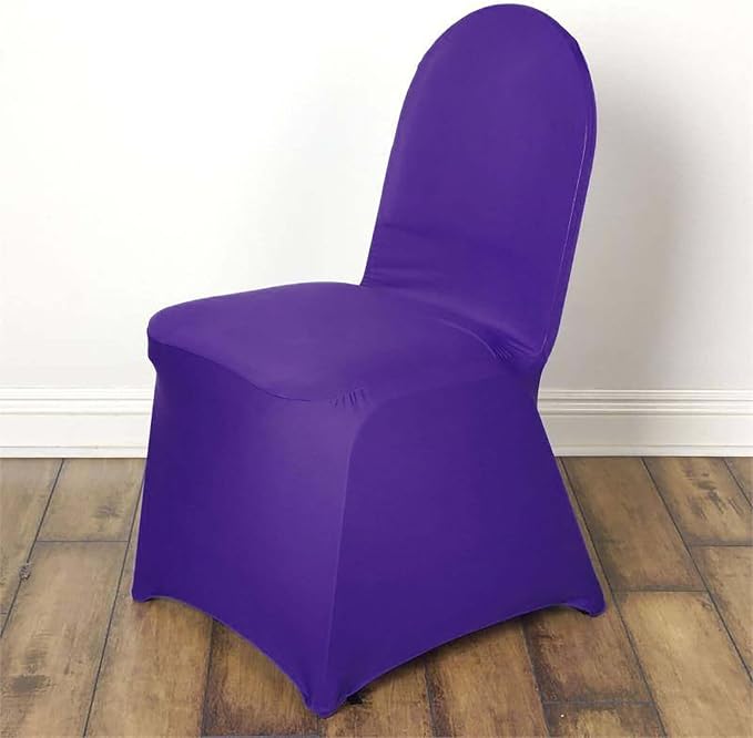 Efavormart 1 Set Spandex Stretch Purple Chair Covers Universal Banquet Chair Covers for Party Dining with Foot Pockets Washable Wedding Chair Slip Covers for Outdoor - Image 2