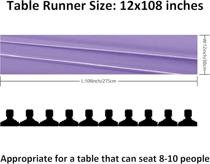 12Pack Table Runner 12 x 108 Inches Satin Silk Table Runner for Wedding, Birthday Party, Banquets, Graduations Decoration, fit Rectange and Round Table-Lavender - Image 2