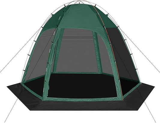 Screen Tent with Removable Floor, Siebwin 10'x10' Six-Sided Gazebos with Mosquito Netting Sunproof Outdoor Canopy Tent for 4-6 People Family Backyard Party Outside Activities, Green