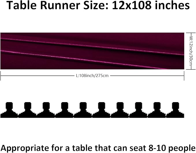 6Pack Table Runner 12 x 108 Inches Satin Silk Table Runner for Wedding, Birthday Party, Banquets, Graduations Decoration, fit Rectange and Round Table-Burgundy - Image 2