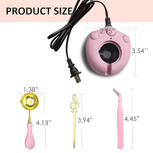 Electric Wax Seal Warmer, Andotopee Wax Sealing Melter with 2pcs Spoons, Tweezers, Stir Pin, Great Melting Furnace Kit Fast Melting WaxSeal Bedas for Envelope Stamp Seals Craft, Pink