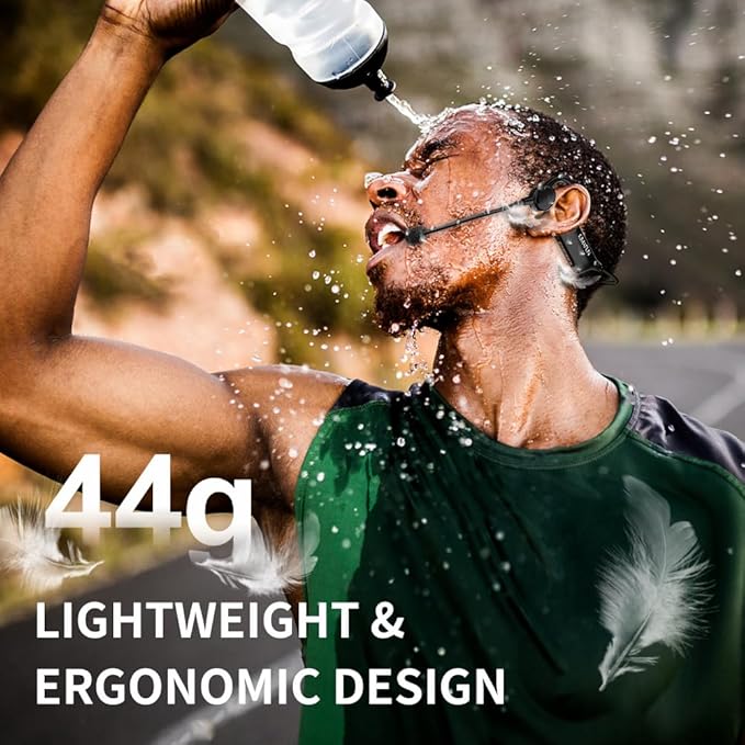 KIMAFUN 2.4G Fitness Headset Wireless Microphone, IP67 Waterproof Sweatproof Microphone for Water Aerobics, Swimming Coach, Fitness Instructor, Yoga, Spinning, Training, Teaching, Speakers, GWP91