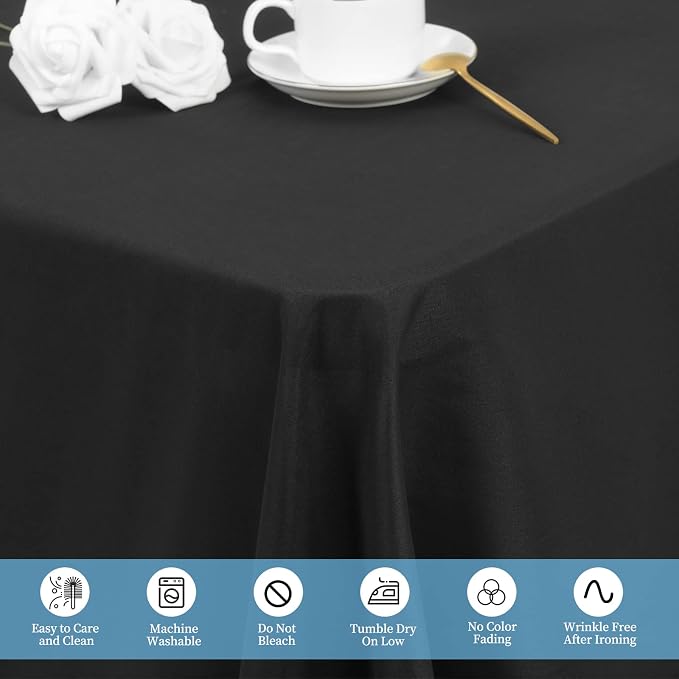 12 Pack Black Tablecloths for 6ft Tables-60 x 102 Inch | Polyester Table Cover, Stain and Wrinkle Resistant Washable Fabric Table Cloth, Perfect for Wedding Banquet Parties - Image 4