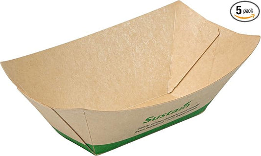 Restaurantware Paper Boats 50 Pack of 2 oz Greaseproof Disposable Bamboo Food Boats Sustainable Serving Trays Leak-Resistant Kraft Paper Brown For Appetizer And Portion Serving by Restaurantware