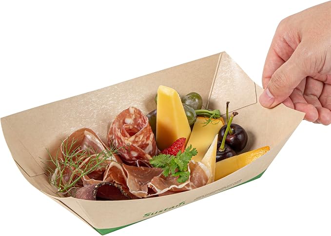 Restaurantware Paper Boats 200 Pack of 1 lb Greaseproof Disposable Bamboo Food Boats Sustainable Serving Trays Leak-Resistant Kraft Paper Brown For Appetizer And Portion Serving - Image 11