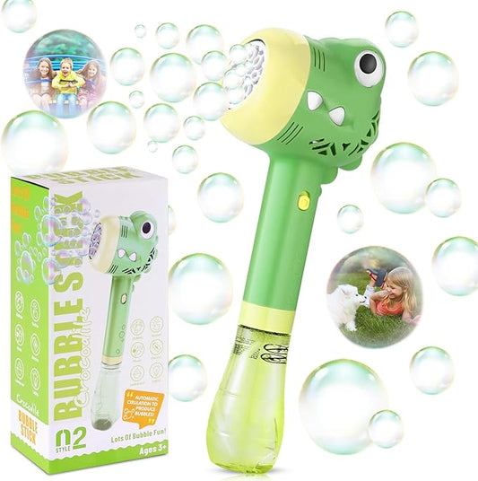 Bubble Machine Wand for Kids Toddlers Age 1 2 3 4 5 6 7 8 Years Old Birthday Party Easter Day Gifts with Music&Light Automatic Cute Baby Outdoor Outside Toy Game for Little Girl Boy Include Solution