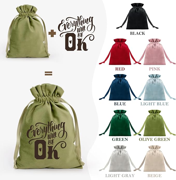TOPTIE 50 PCS Custom Ultra Soft Velvet Gift Bags Drawstring Favors Bags | Personalized small jewelry pouches 2.8x3.6 inches, for wedding, parties & events - Image 3