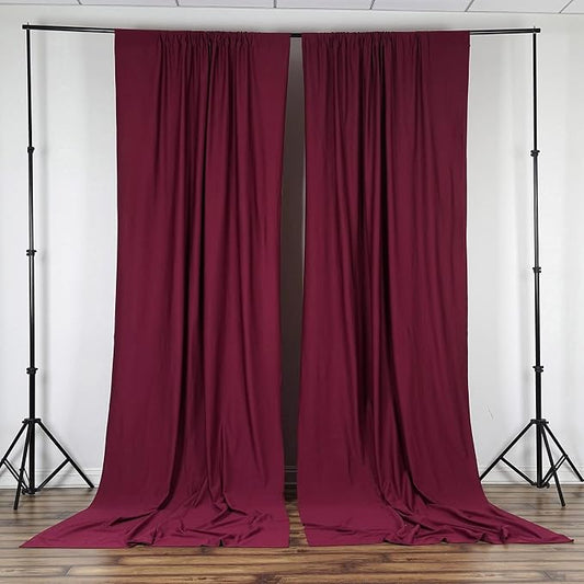 10 ft x 10 ft Black Polyester Photography Backdrop Drapes Curtains Panels - Wedding Decorations Home Party Reception Supplies - Burgundy by PamelaLeighDecor