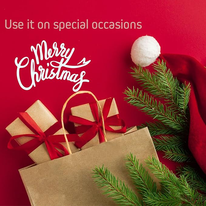 Solid Print Holiday Gift Twisted Handles Kraft Paper Bags in Bulk, Multipurpose use, Suitable for Every Occasion, 8 X 4.25 X 10.5, Ruby Red - Image 7