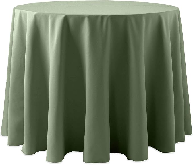 Ultimate Textile 120-Inch Round Cotton-Feel Tablecloth, Army Green, 5 Pack by UltimateTextile