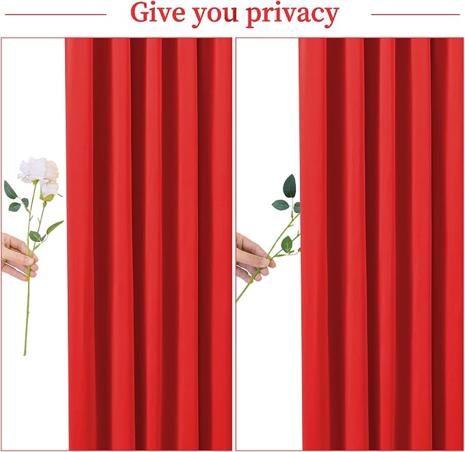 10ft x 10ft Red Backdrop Curtain for Parties Red Wrinkle Free Backdrop Drapes Panels for Wedding Baby Shower Birthday Photo Photography Christmas Polyester Fabric Background Decoration - Image 8