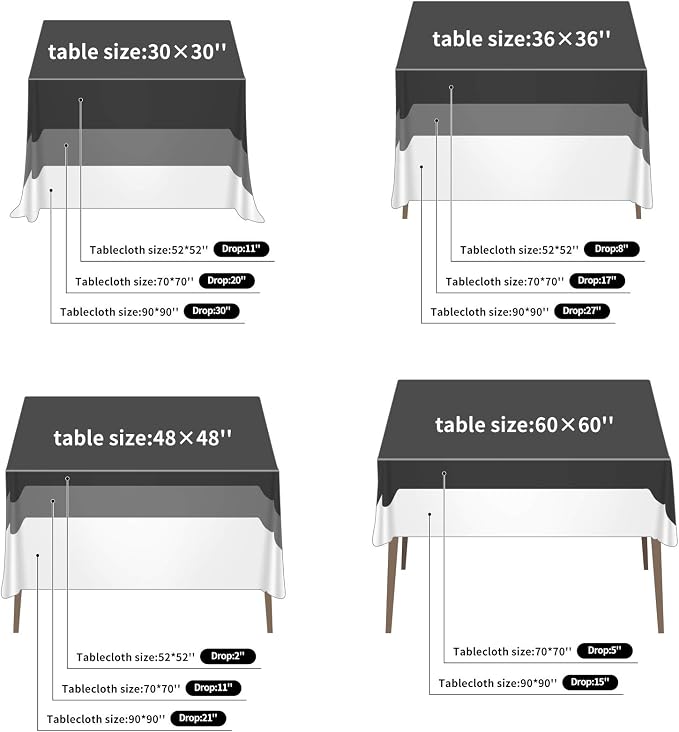 Cupuamon Square Tablecloth 52x52 inch Washable Polyester Fabric Table Cloth for Wedding Party Dining Banquet Decoration（52x52,Yellow） - Image 3