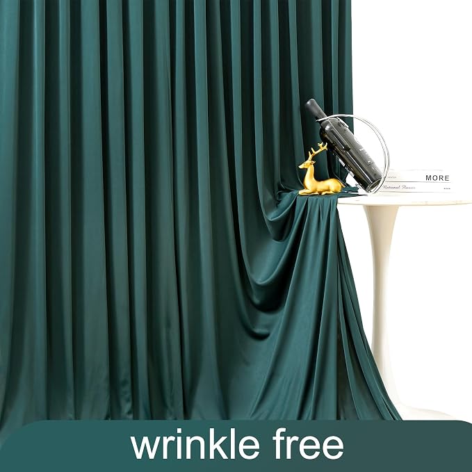 40ft x 10ft Hunter Green Backdrop Curtain for Parties Dark Green Wrinkle Free Backdrop Drapes Panels for Baby Shower Birthday Party Photo Photography Polyester Fabric Background Decoration - Image 6