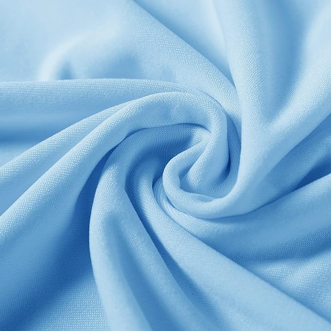 Spandex Chair Covers, 12PCS, Washable Protector for Living Room, Party, Banquet, Wedding, Hotel (Blue Mist) - Image 4