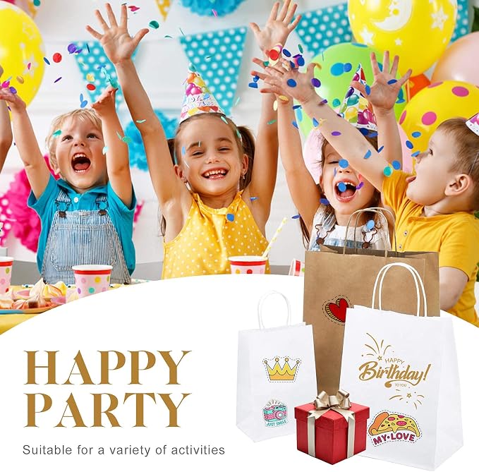 MESHA Brown Paper Bags 10x5x13 200Pcs Medium Gift Bags with Handles Bulk | Kraft Paper Bag for Small Business,Birthday Wedding Party Favor Bag, Shopping - Image 5