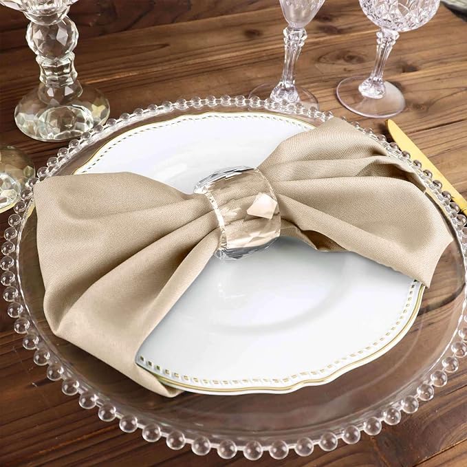 Tableclothsfactory Premium Pack of 25 Nude Premium 17" x 17" Washable Polyester Napkins Great for Wedding Party Restaurant Dinner Parties for Party & Decorations - Image 7