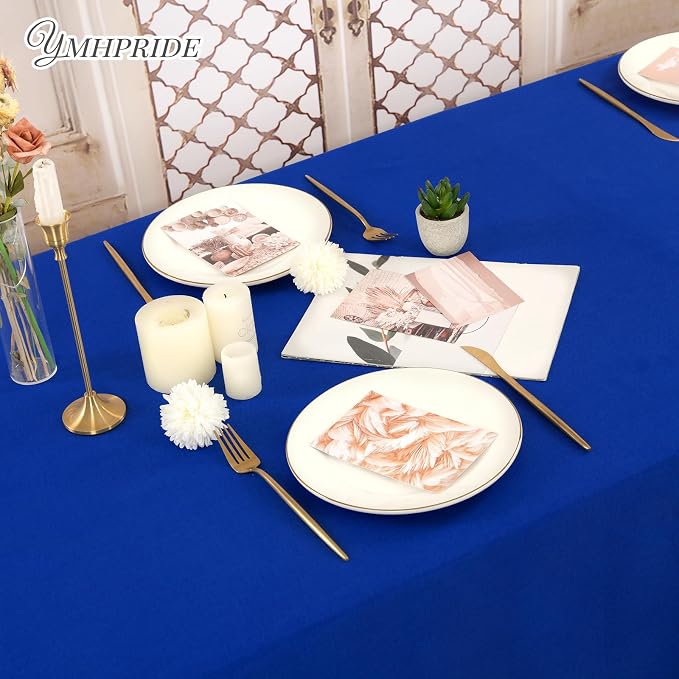 YMHPRIDE 6 Pack Royal Blue Polyester Tablecloths, 60 x 102 inch, Rectangular, Wrinkle Resistant, Machine Washable, Perfect for 6FT Tables, Wedding, Party, Banquet - Image 6