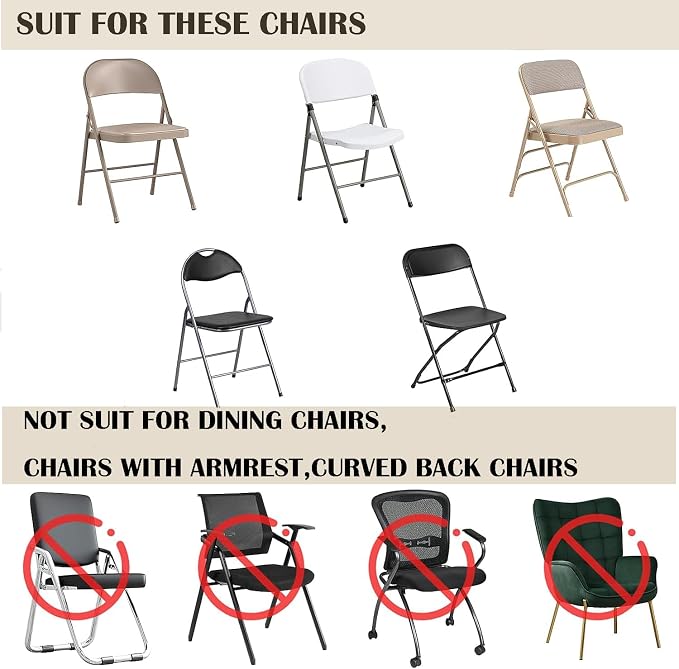 40PCS Spandex Folding Waterproof Chair Covers for Party,Champagn | Wedding Universal Fitted Chair Cover Protector,Stretch Folding Chair Covers,For Event Banquet Holidays Celebration Decoration - Image 7