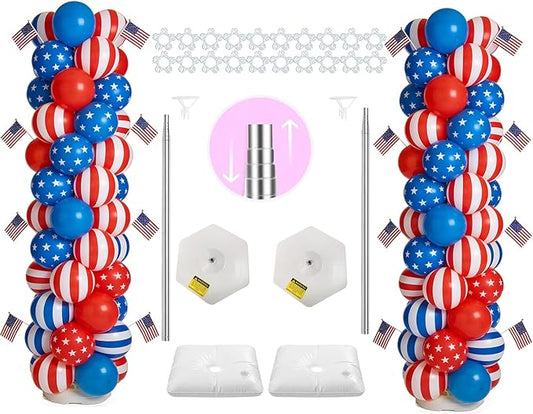 LANGXUN 12ft Table Balloon Arch Kit For Birthday Decorations, Party,Wedding and Graduation Decorations, Christmas Decorations Baby Shower Bachelor Party Supplies (Balloon Column Stand Kit)