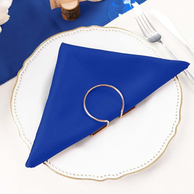Tableclothsfactory Premium 100 Pack | Royal Blue Seamless Cloth Dinner Napkins, Reusable Linen | 20"x20" for Party & Decorations - Image 8