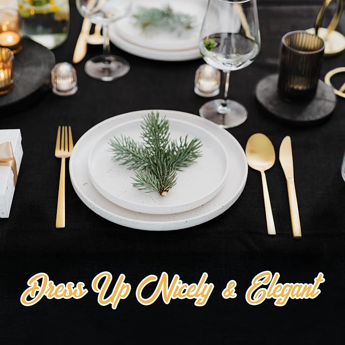 BRILLMAX 4 Pack Black Tablecloths 90x132 Inch for 6ft Rectangle Tables | 150 GSM Polyester Fabric, Floor Length Drop, Water, Stain & Wrinkle Resistant Cloth Cover for Wedding Reception Banquet Party - Image 8