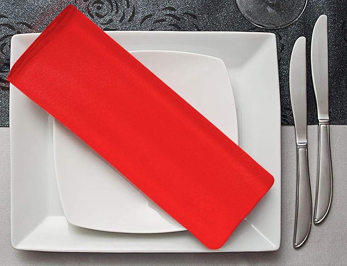 Surmente 20-Inch Polyester Cloth Napkins Linen Dinner Napkins - Set of 12 for Weddings, Banquets, or Restaurants (1-Dozen) (red) (Pack of 5) - Image 6