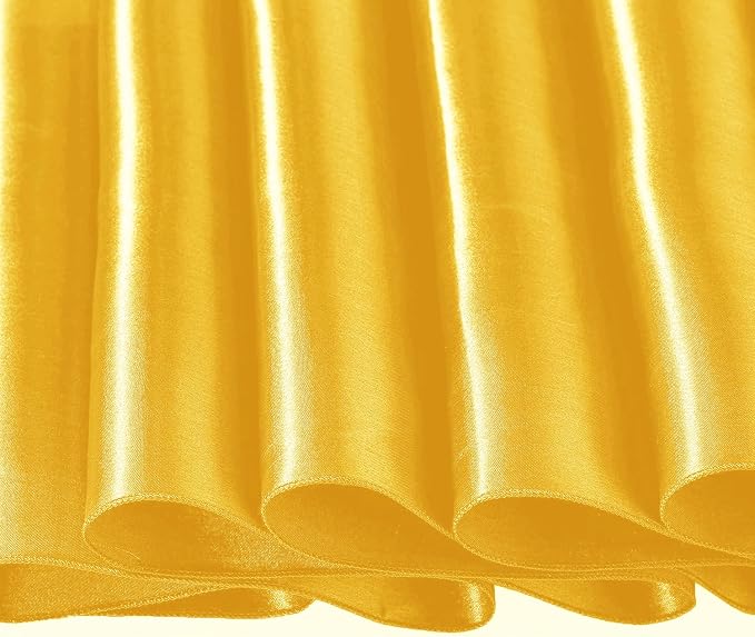 SI Pack of 10 Wedding 12 x 108 inch Satin Table Runner for Wedding, Decorations for Graduations, Engagements, Birthday Parties, Banquets, Runners fit Rectangle, Round Table - Yellow Gold - Image 7