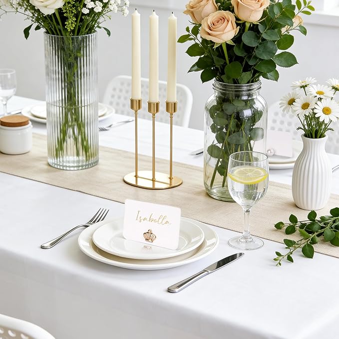 UNIQOOO 24Pcs Decorative Crown Place Card Holders Bulk, Queen Crown Name Card Stands Set, for Wedding Decor Princess Party, Table Setting, Business Card, Name Tag, Party Food Labels