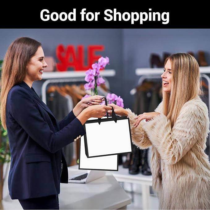 EUSOAR Gift Bags Medium Size, 20pcs 10.6"x3.1"x8.3" Shopping Paper Gift Wrap Bags Bulk, Merchandise Business Craft Grocery Retail Wrapping Bags, Wedding Birthday Thank You Gift Treat Party Favor Bags - Image 4