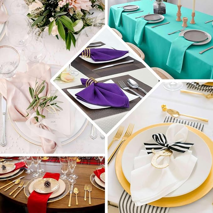 Efavormart Premium Cloth Napkins Set of 10, 20x20 Inch Nude Beige Seamless Dinner Napkins, Washable Linen Table Napkin Cloth with Hemmed Edges for Weddings, Party and Banquet - Image 4