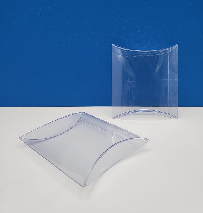 Durapak Supplies 50 PCS 3 x 3.5 x 0.75 PVC Plastic Mini Clear Pillow Box - Birthday Party Supplies, Wedding Favor, Retail Packaging Transparent Display, Craft Candy Treat Box - Image 2