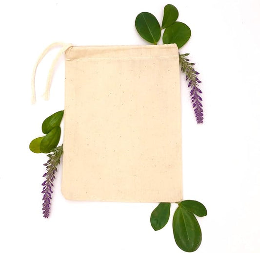 4x6 Inches Natural Cotton Reusable Produce Muslin Bags – Multipurpose Drawstring Storage Pouch for Everyday Use (25) by Unknown