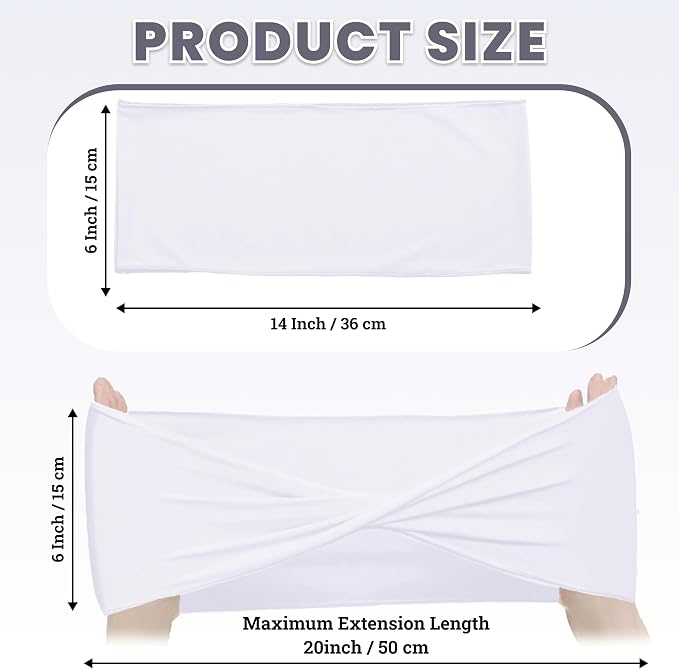 VDS Pack of 125 PCS | White | Spandex Chair Sashes Bows Without Buckle | Stretch Elastic Banquet Universal Folding Chair Band Tie with for Wedding Party Conference Celebration Event Decoration - Image 3