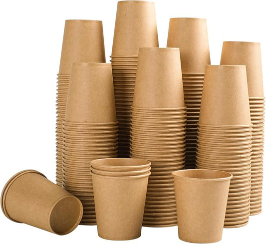 Clawsoff 100 Pack 5 oz Smal Paper Cups Disposable Kraft Bathroom Cups | Espresso Coffee cups, Hot or Cold Beverage, Leak Proof, Small Paper Cups Without Lids, for Home, Business, Party, Picnic by BuyNow