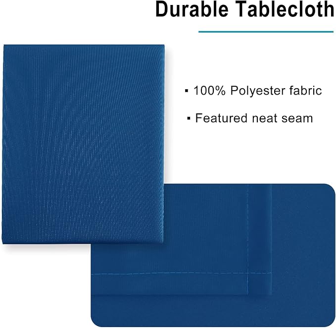 Hiasan Table Cloth Rectangle, Royal Blue, 30 x 60 Inch, 1 Pack | Waterproof, Wrinkle Resistant, Washable Fabric Tablecloth for Dining Room/Kitchen/Outdoor Use - Image 4