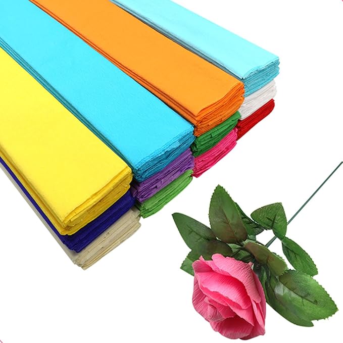 Premium Crepe Paper Party Streamers 21 Assorted Colors Large 20 Inch X 3.2 Ft. Per Sheet DIY Crepe Paper Flowers Crafts Gift Wrapping Box, Birthday Wedding Party Drop Decoration Supply (100) - Image 3
