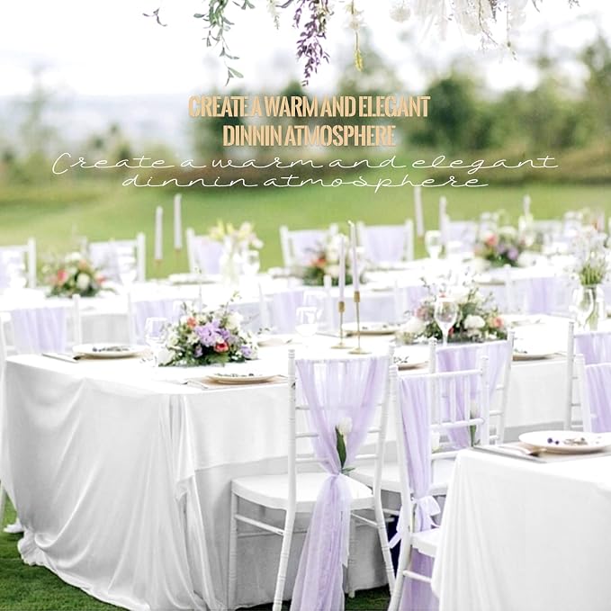 4 Pack White Tablecloths for 8ft Tables-90 x 156 Inch | Polyester Table Cover, Stain and Wrinkle Resistant Washable Fabric Table Cloth, Perfect for Wedding Banquet Parties - Image 4