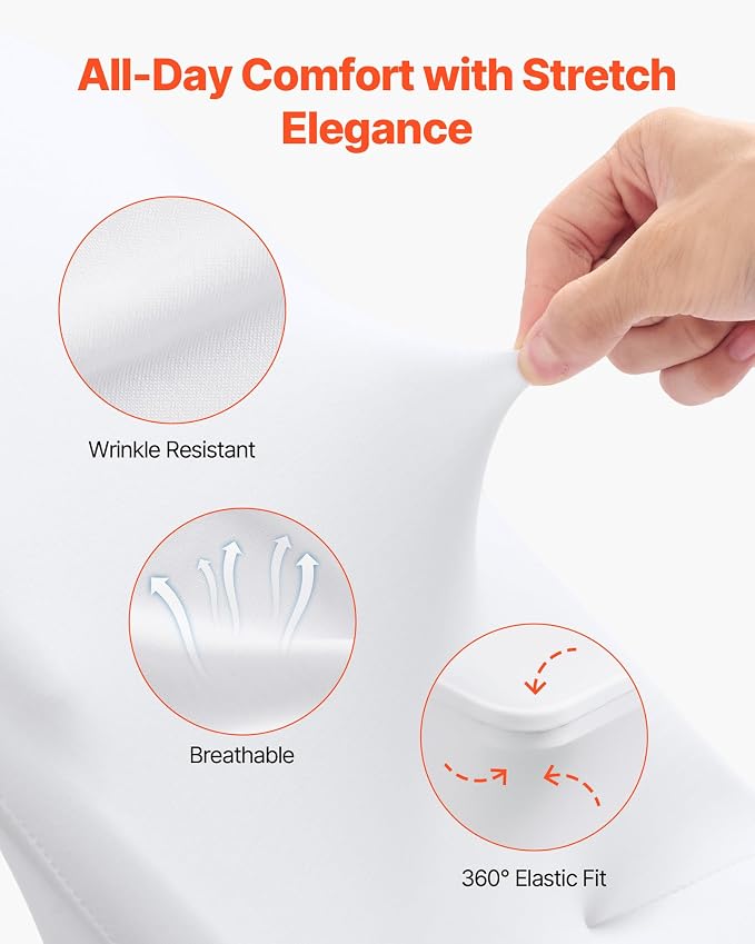 VEVOR Chair Covers, Polyester Spandex Chair Cover, Stretch Slipcovers for Wedding Party Dining Banquet Flat-Front Chair Covers (White-c, 150PCS) - Image 3