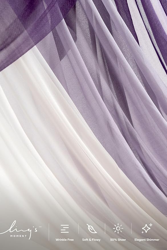 Ling's Moment Chiffon Drapes Wedding Arch Fabric, 26ft, Purple - Image 3