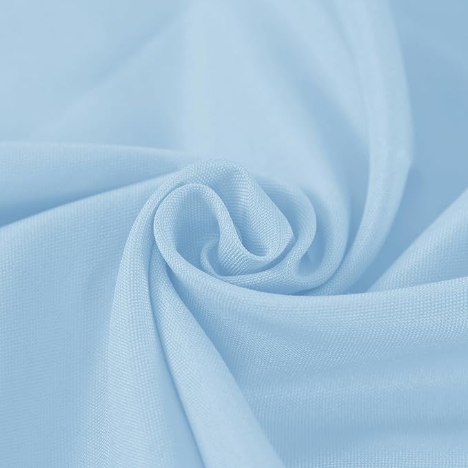 Fokitut 2 Pack Waterproof Round Tablecloth, 132 Inch, Stain Resistant and Wrinkle Polyester Table Cloth, Fabric Table Cover for Kitchen Dining, Wedding, Party, Holiday Dinner-Blue Mist - Image 4